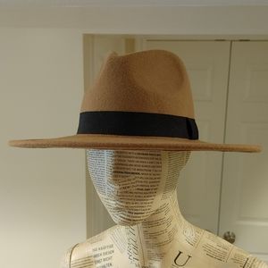 Brown wide brim felt fedora